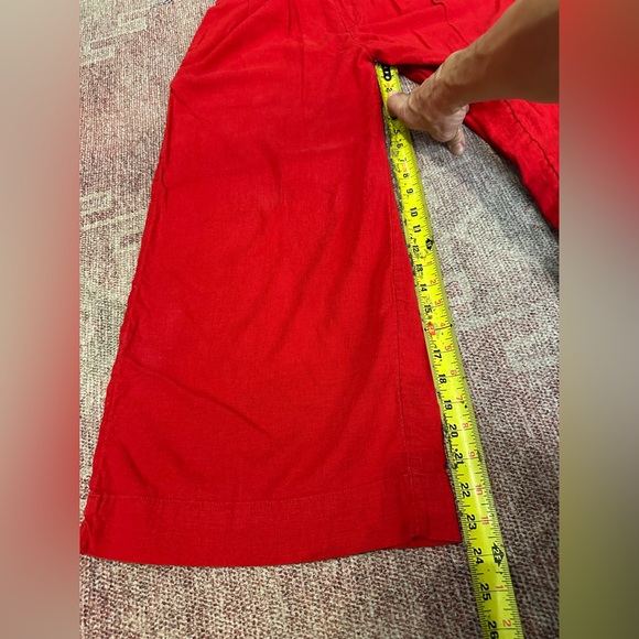 A new day high rise wide leg linen blend Red pants size medium - Picture 8 of 12